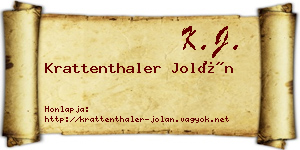 Krattenthaler Jolán névjegykártya