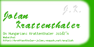 jolan krattenthaler business card